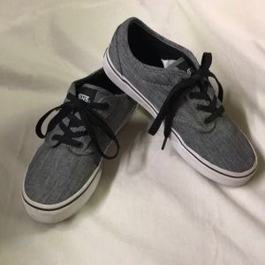 Grey Pattern Vans EUC Boys/Girls Black Shoes
